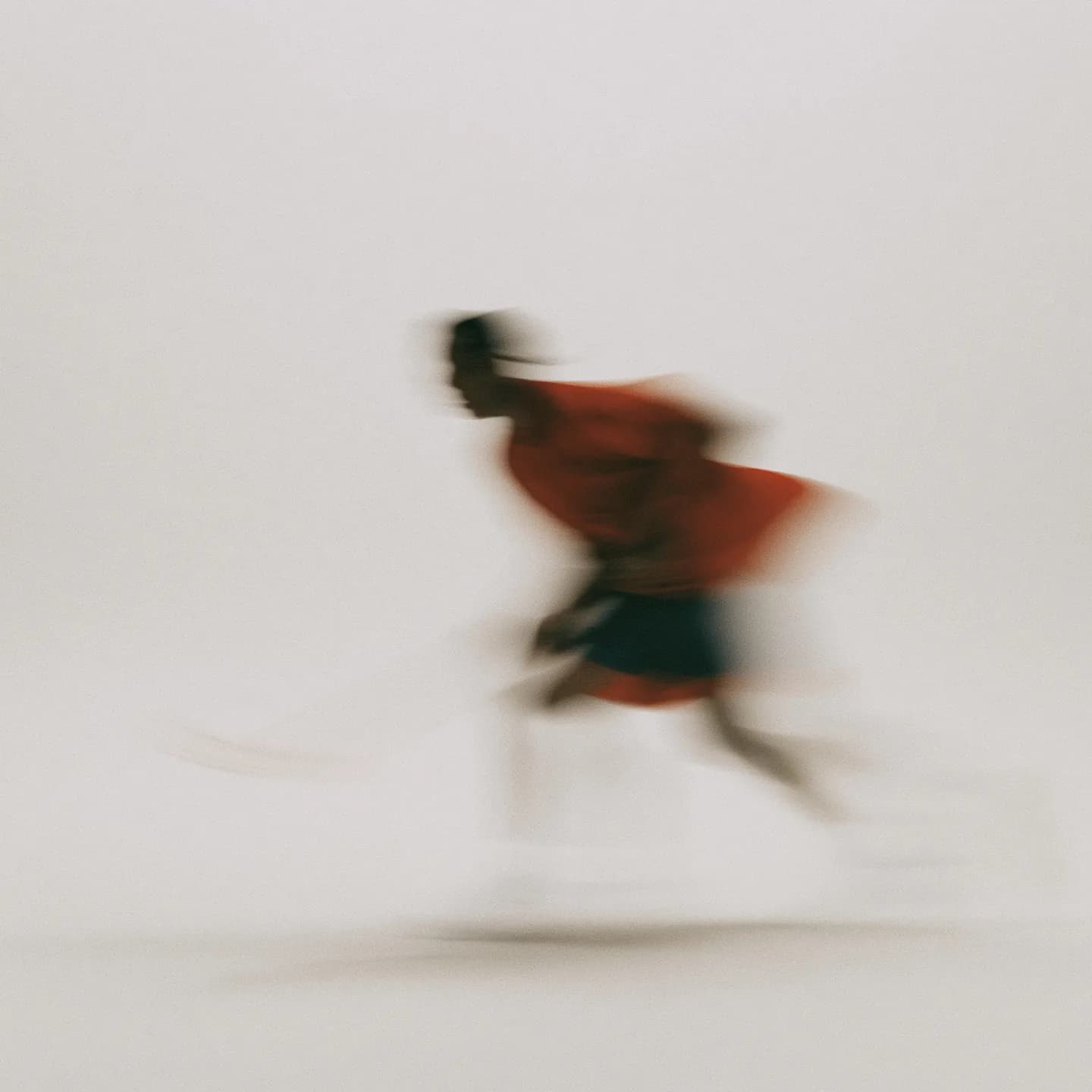 Floorball player in motion